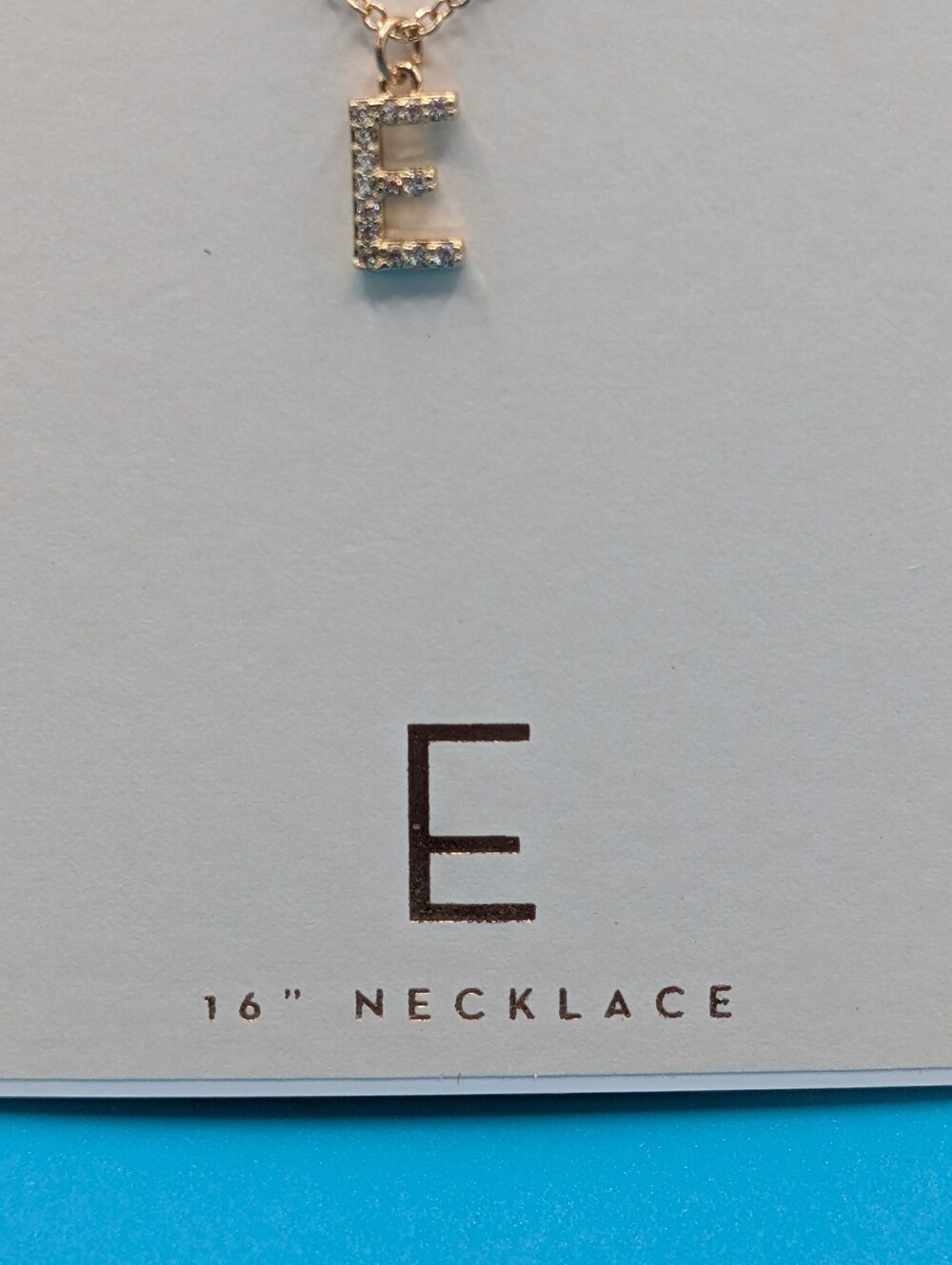 LC Lauren Conrad Rose Gold Crystal 'E' Initial Pendant Necklace - Picture 2 of 3